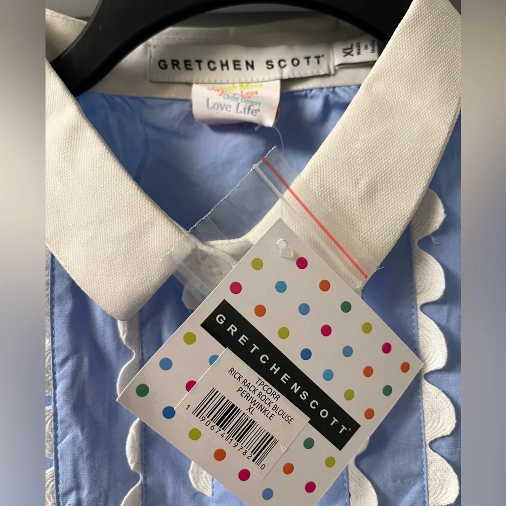 Gretchen Scott RICK RACK ROCK BLOUSE-NWT-size XL - Picture 7 of 7